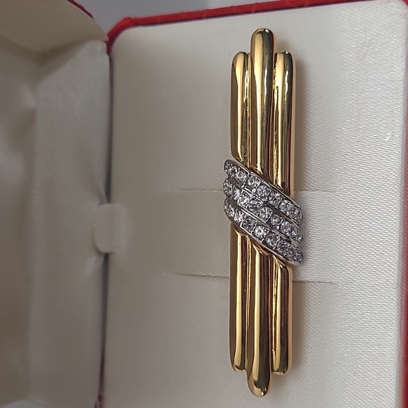 Vendome Gold and Silver Crystal Brooch - Picture 2 of 2